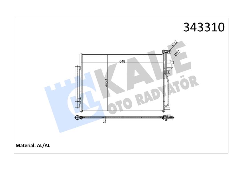 KALE OTO RADYATÖR 343310 İklimlendirme Sistemi Klima Radyatörü - OPEL ANTARA A (L07) uyumlu