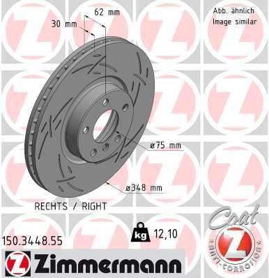ZIMMERMANN 150.3448.55 Fren Sistemleri Fren Diski - BMW X5 (E70) uyumlu