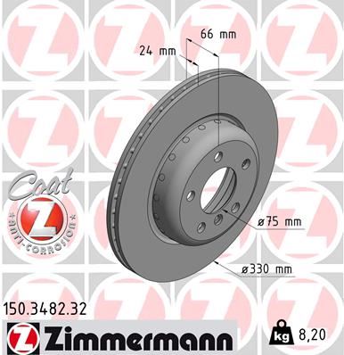 ZIMMERMANN 150.3482.32 Fren Sistemleri Fren Diski - BMW 5 (F10) uyumlu
