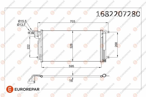 EUROREPAR 1682207380 İklimlendirme Sistemi Klima Radyatörü - SEAT IBIZA IV (6J5, 6P1) uyumlu
