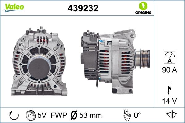 VALEO 439232 Elektrik Sistemi Alternatör - MERCEDES-BENZ A-SERISI (W169) uyumlu