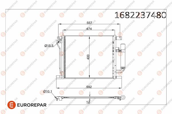 EUROREPAR 1682237480 İklimlendirme Sistemi Klima Radyatörü - NISSAN JUKE (F15) uyumlu
