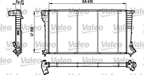 VALEO 732577 Soğutma Sistemi Su Soğutucu & Parçaları - PEUGEOT 306 Hatchback (7A, 7C, N3, N5) uyumlu