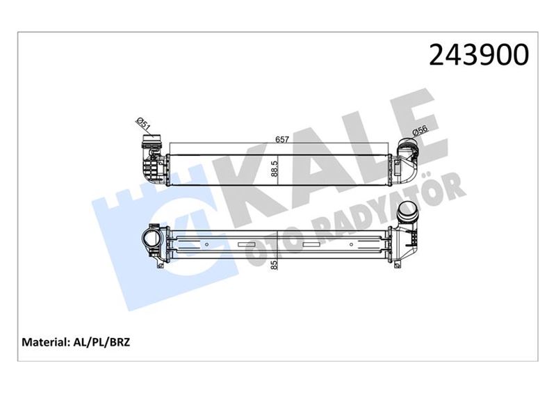 Turbo Radyatörü - KALE OTO RADYATÖR - 050CAC050 Ürün Görseli