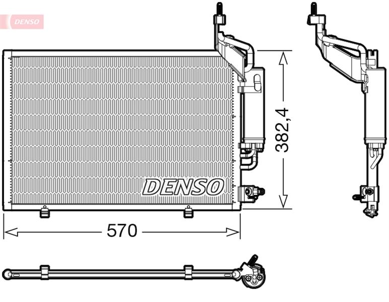 DENSO DCN10050 İklimlendirme Sistemi Klima Radyatörü - FORD FIESTA VI (CB1, CCN) uyumlu