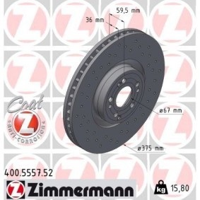 ZIMMERMANN 400.5557.52 Fren Sistemleri Fren Diski - MERCEDES-BENZ GLE (V167) uyumlu