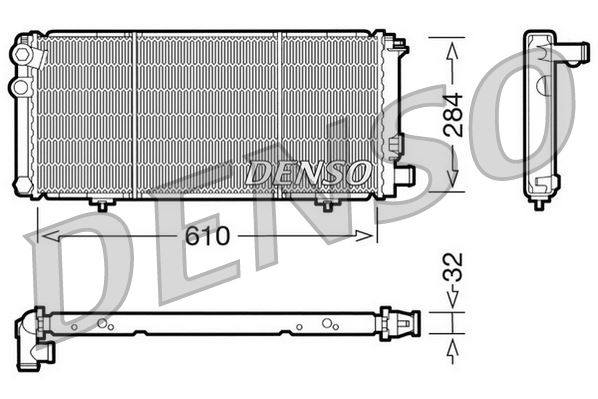 DENSO DRM21010 Soğutma Sistemi Su Soğutucu & Parçaları - PEUGEOT 205 I (741A/C) uyumlu