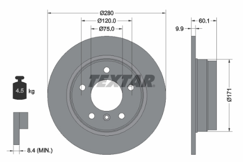 TEXTAR 92055703 Fren Sistemleri Fren Diski - BMW 3 (E36) uyumlu