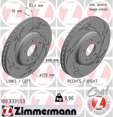 ZIMMERMANN 100.3331.53 Fren Sistemleri Fren Diski - AUDI Q5 (8RB) uyumlu