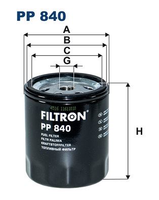 FILTRON PP 840 Yakıt Sistemi Yakıt Filtresi - MERCEDES-BENZ 123 Sedan (W123) uyumlu