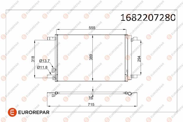 EUROREPAR 1682207280 İklimlendirme Sistemi Klima Radyatörü - SEAT LEON ST (5F8) uyumlu