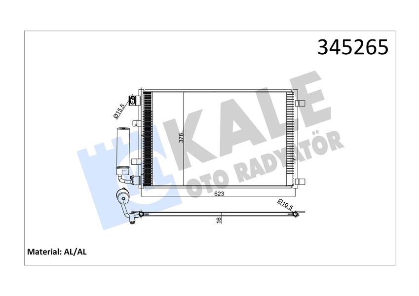 KALE OTO RADYATÖR 345265 İklimlendirme Sistemi Klima Radyatörü - NISSAN QASHQAI I (J10, NJ10) uyumlu