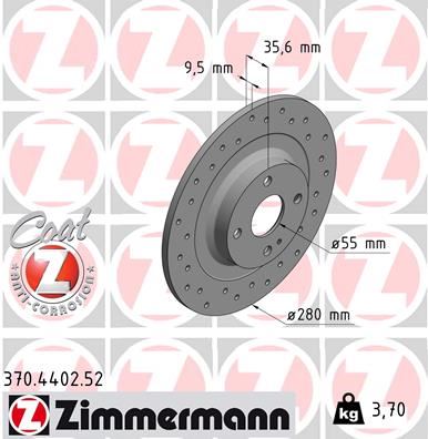 ZIMMERMANN 370.4402.52 Fren Sistemleri Fren Diski - MAZDA MX-5 IV (ND__) uyumlu