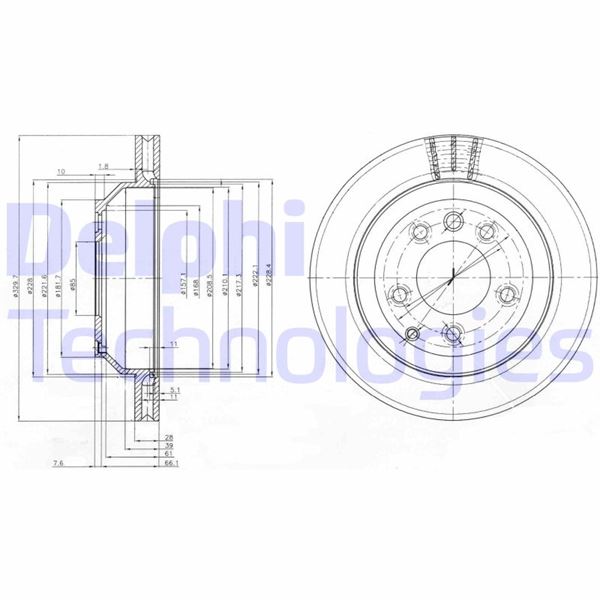 DELPHI BG3775C Fren Sistemleri Fren Diski - PORSCHE CAYENNE (92A) uyumlu