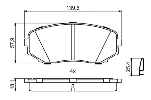 BOSCH 0 986 494 879 Fren Sistemleri Fren Balatası - MAZDA CX-7 (ER) uyumlu