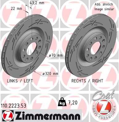 ZIMMERMANN 110.2223.53 Fren Sistemleri Fren Diski - ALFA ROMEO GIULIA (952_) uyumlu