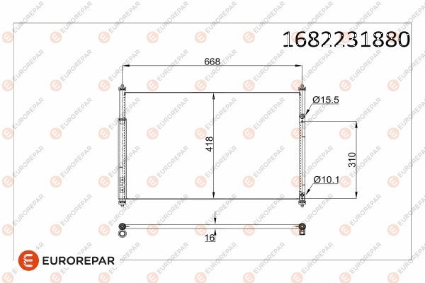 EUROREPAR 1682231880 İklimlendirme Sistemi Klima Radyatörü - SUZUKI GRAND VITARA II (JT, TE, TD) uyumlu