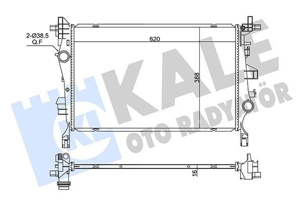KALE OTO RADYATÖR 362670 Soğutma Sistemi Su Soğutucu & Parçaları - JEEP RENEGADE SUV (BU, B1, BV) uyumlu