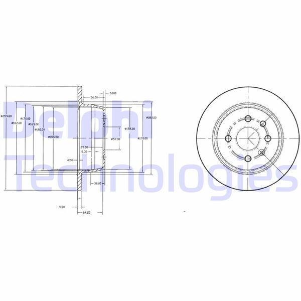 DELPHI BG2635 Fren Sistemleri Fren Diski - OPEL ASTRA F Hatchback (T92) uyumlu