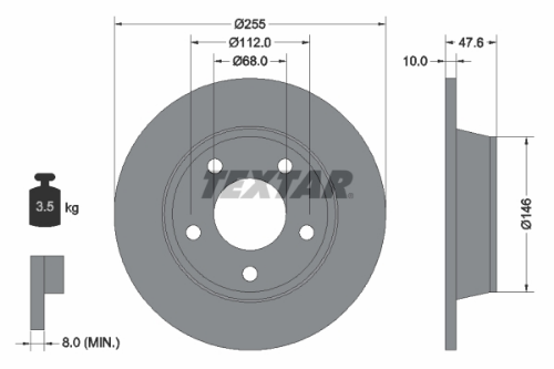 TEXTAR 92117303 Fren Sistemleri Fren Diski - AUDI A6 C5 (4B2, 4B4) uyumlu