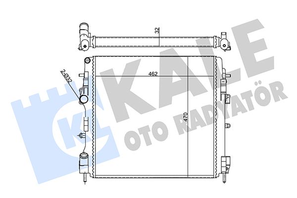 KALE OTO RADYATÖR 355595 Soğutma Sistemi Su Soğutucu & Parçaları - RENAULT KANGOO Express (FC0/1_) uyumlu