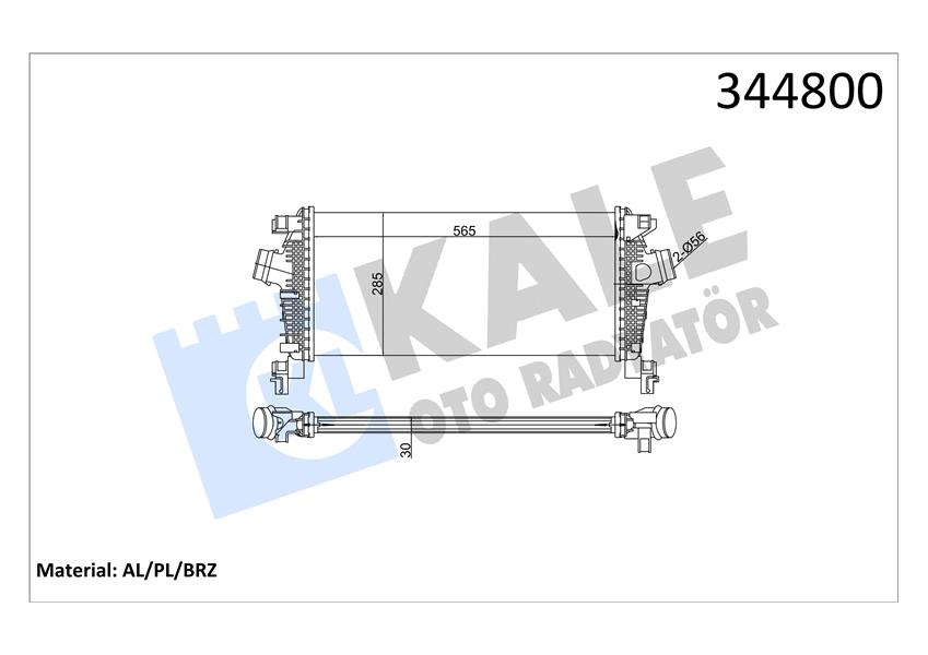KALE OTO RADYATÖR 344800 Motor Turbo Radyatörü - OPEL ASTRA J Sports Tourer (P10) uyumlu