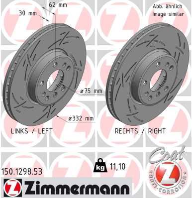 ZIMMERMANN 150.1298.53 Fren Sistemleri Fren Diski - BMW X5 (E53) uyumlu