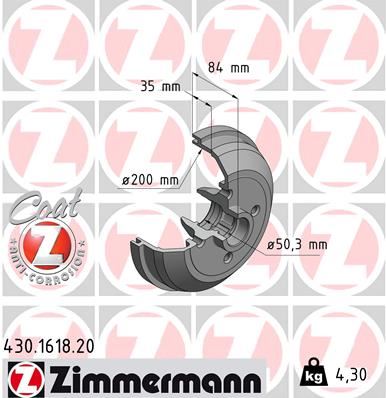 ZIMMERMANN 430.1618.20 Fren Sistemleri Fren Kampanası - OPEL CORSA A TR (S83) uyumlu