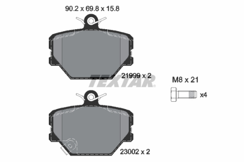 TEXTAR 2199901 Fren Sistemleri Fren Balatası - SMART FORTWO Coupe (451) uyumlu