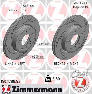 ZIMMERMANN 150.1288.53 Fren Sistemleri Fren Diski - BMW 3 (E46) uyumlu
