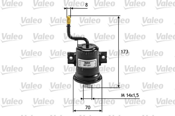 VALEO 587221 Yakıt Sistemi Yakıt Filtresi - TOYOTA COROLLA Compact (_E11_) uyumlu