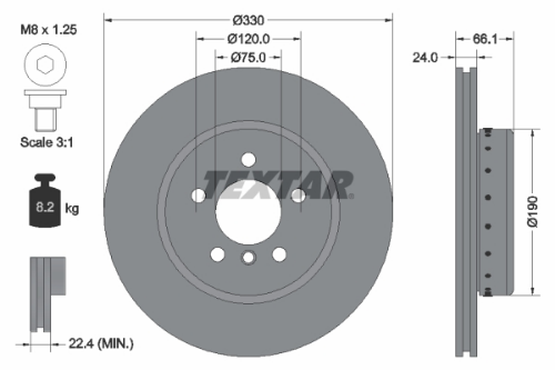 TEXTAR 92265825 Fren Sistemleri Fren Diski - BMW 5 (F10) uyumlu
