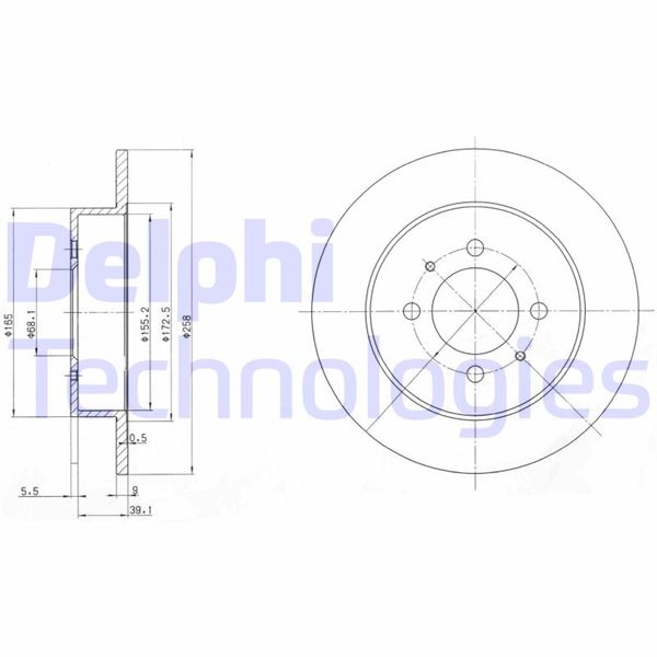 DELPHI BG3125 Fren Sistemleri Fren Diski - NISSAN SUNNY III Hatchback (N14) uyumlu