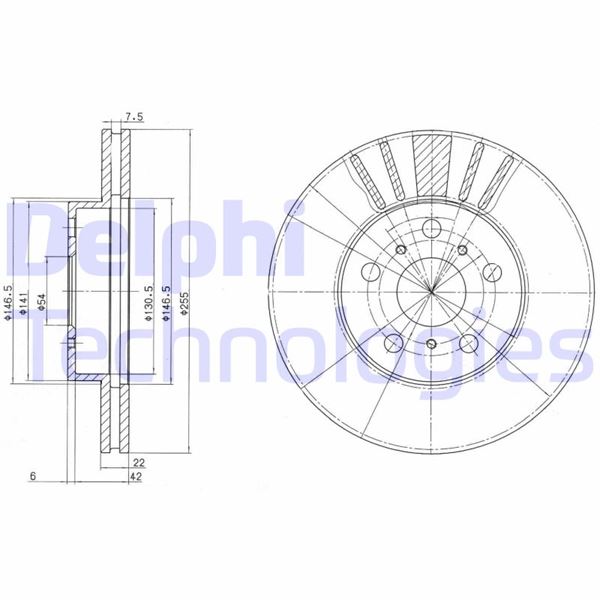 DELPHI BG2596 Fren Sistemleri Fren Diski - TOYOTA CARINA V Sedan (_T17_) uyumlu