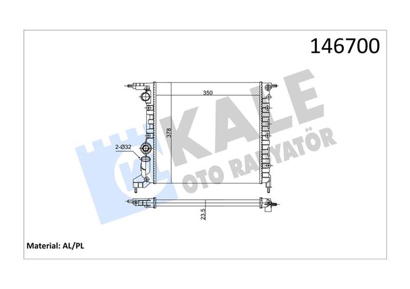 Su Radyatörü - KALE OTO RADYATÖR - 0526262AL Ürün Görseli