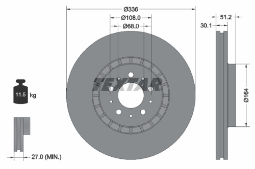TEXTAR 92126705 Fren Sistemleri Fren Diski - VOLVO XC90 I (275) uyumlu