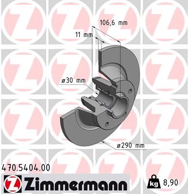 ZIMMERMANN 470.5404.00 Fren Sistemleri Fren Diski - RENAULT MEGANE III Coupe (DZ0/1_) uyumlu