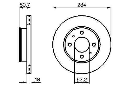 BOSCH 0 986 479 264 Fren Sistemleri Fren Diski - HYUNDAI ATOS (MX) uyumlu