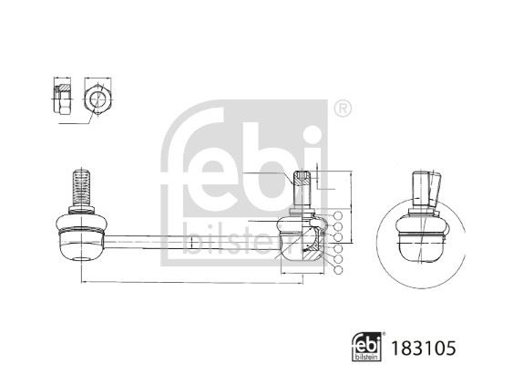 FEBI BILSTEIN 183105 Süspansiyon Sistemi Stabilizatör - TALBOT SIMCA 1301 uyumlu