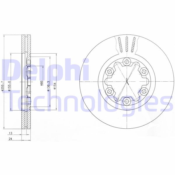 DELPHI BG3559 Fren Sistemleri Fren Diski - FORD RANGER (ER, EQ, R_) uyumlu