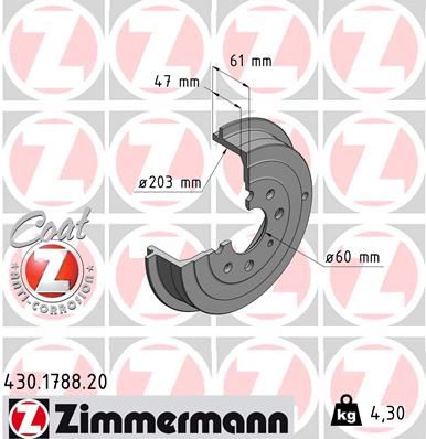 ZIMMERMANN 430.1788.20 Fren Sistemleri Fren Kampanası - OPEL CORSA D (S07) uyumlu