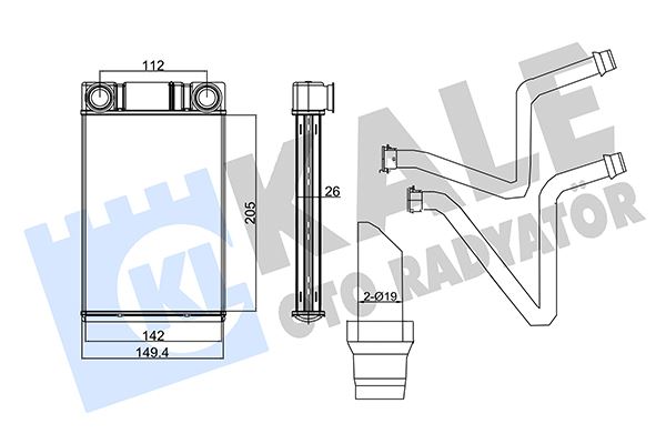 KALE OTO RADYATÖR 355930 İklimlendirme Sistemi İç Mekan Isı Değiştirici - CHEVROLET AVEO Hatchback (T300) uyumlu