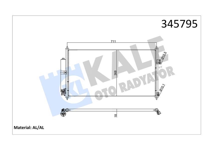 KALE OTO RADYATÖR 345795 İklimlendirme Sistemi Klima Radyatörü - NISSAN X-TRAIL I (T30) uyumlu