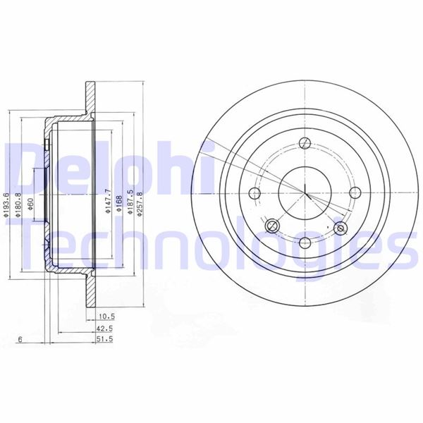 DELPHI BG4091 Fren Sistemleri Fren Diski - CHEVROLET LACETTI Station wagon (J200) uyumlu