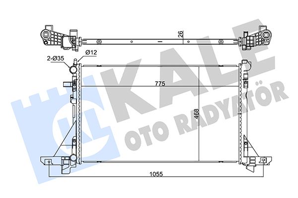 KALE OTO RADYATÖR 355815 Soğutma Sistemi Su Soğutucu & Parçaları - OPEL MOVANO B Minibüs/Otobüs (X62) uyumlu