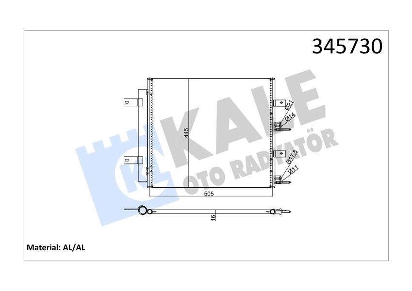 KALE OTO RADYATÖR 345730 İklimlendirme Sistemi Klima Radyatörü - JAGUAR XK II Coupe (X150) uyumlu