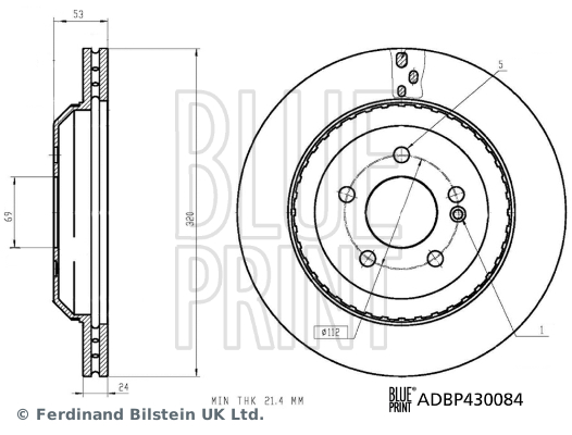 BLUE PRINT ADBP430084 Fren Sistemleri Fren Diski - MERCEDES-BENZ S-SERISI (W222, V222, X222) uyumlu