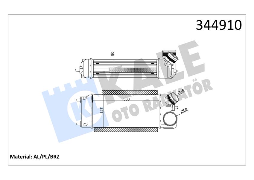 KALE OTO RADYATÖR 344910 Motor Turbo Radyatörü - FORD FIESTA VI (CB1, CCN) uyumlu