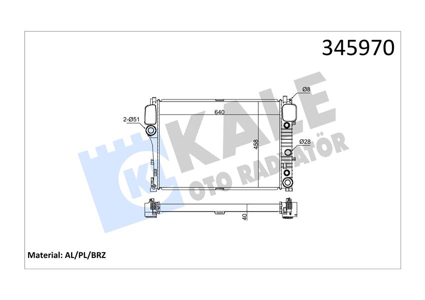 KALE OTO RADYATÖR 345970 Soğutma Sistemi Su Soğutucu & Parçaları - MERCEDES-BENZ S-SERISI (W221, V221) uyumlu
