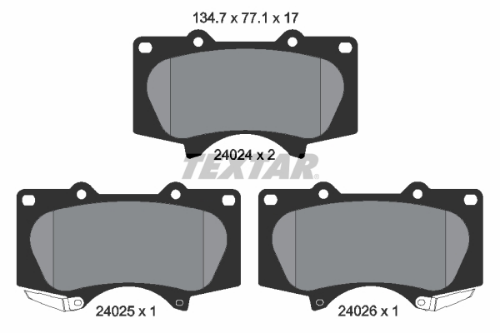 TEXTAR 2402403 Fren Sistemleri Fren Balatası - TOYOTA LAND CRUISER PRADO (_J15_) uyumlu